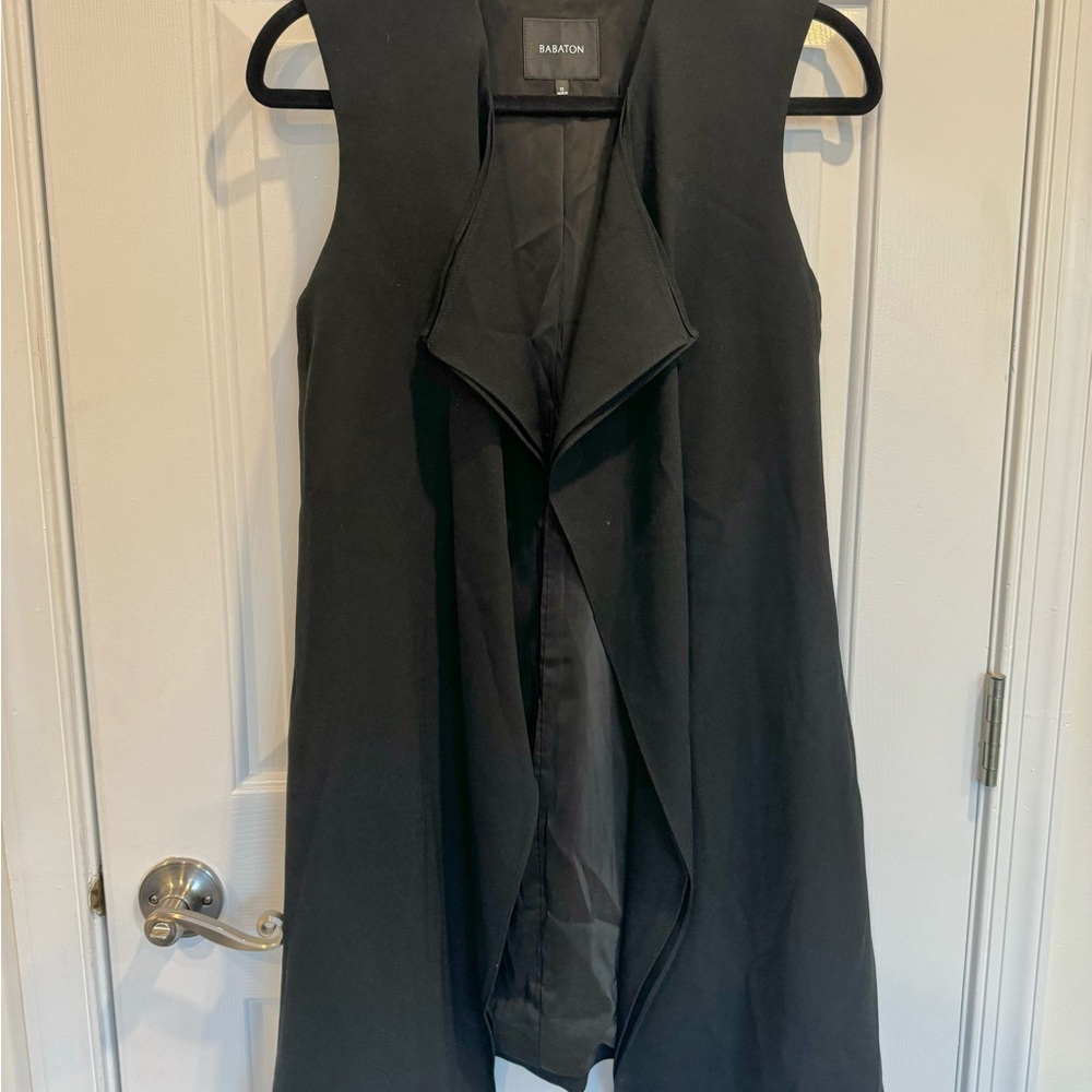 Aritzia Babaton Marcelo Long Sleeveless Black Vest